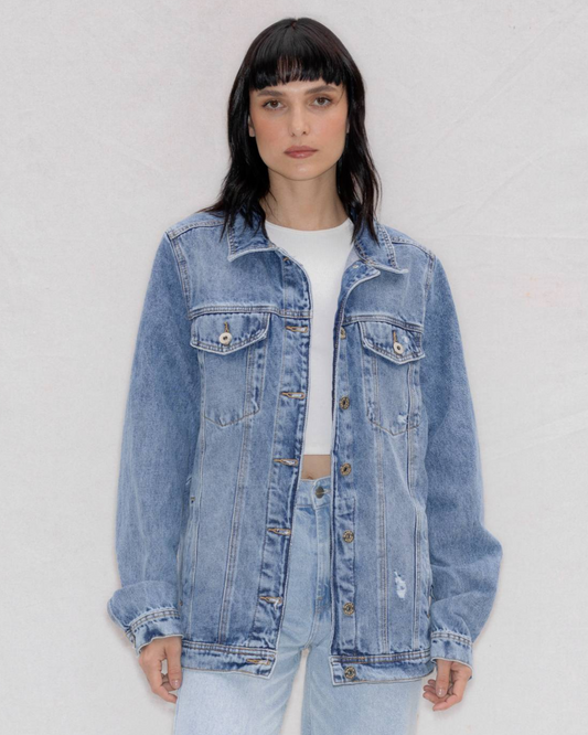 Chaqueta Trucker Azul Medio de mujer| Isabel WAARA