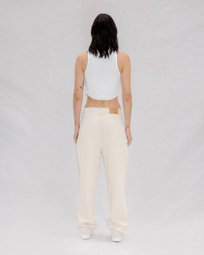 Jean Bota Recta Blanco para Mujer | Galera WAARA