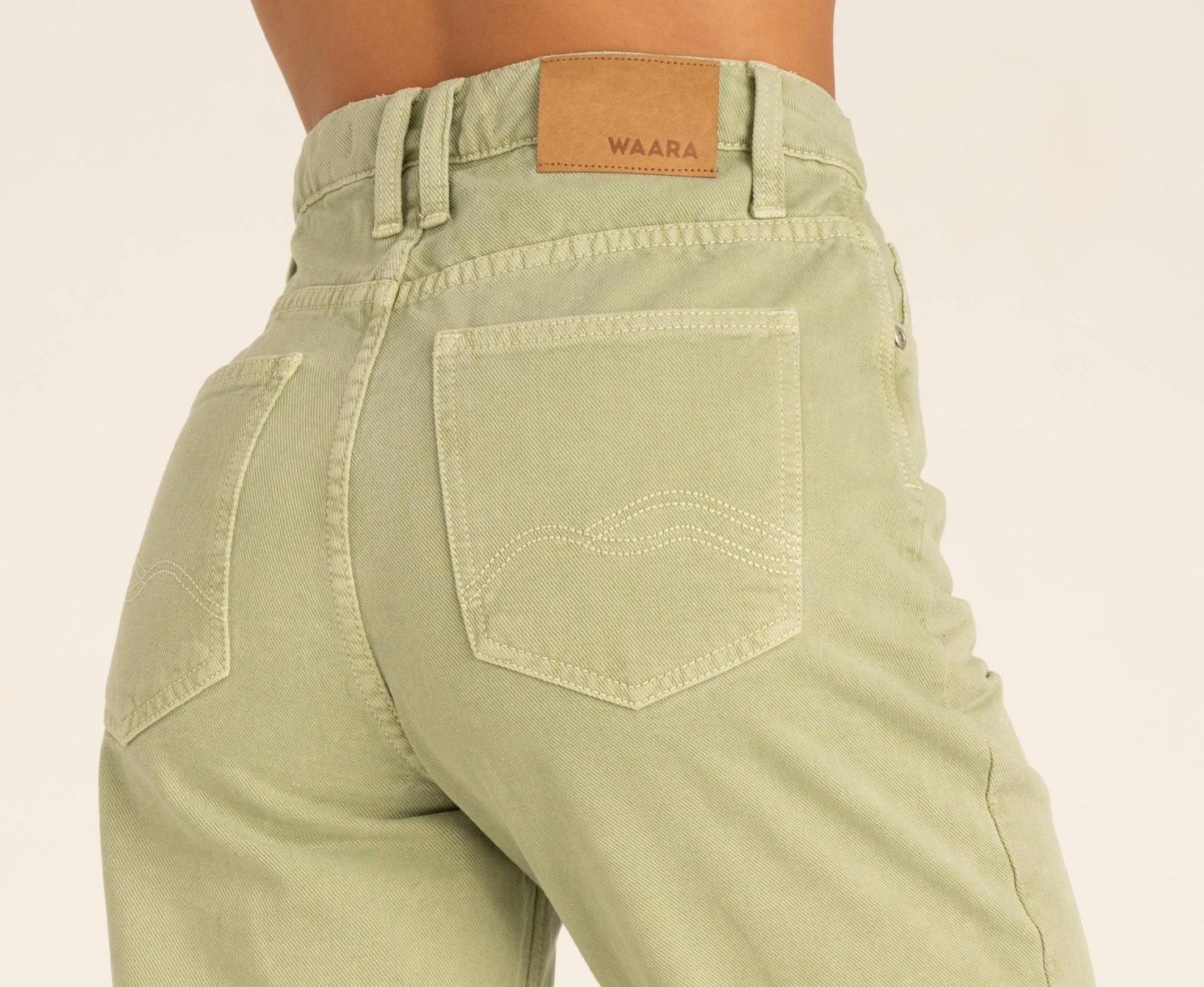 Waara jeans straight leg verde mujer